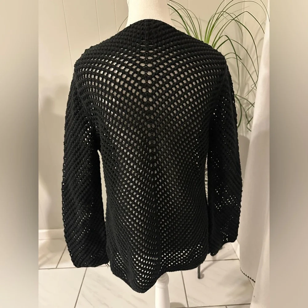 New York & Company Black Open-Knit Sweater - Picture 2 of 3